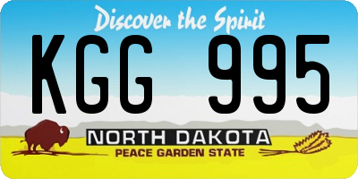 ND license plate KGG995