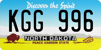 ND license plate KGG996