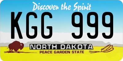 ND license plate KGG999