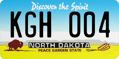 ND license plate KGH004