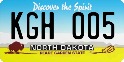 ND license plate KGH005