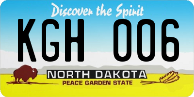 ND license plate KGH006