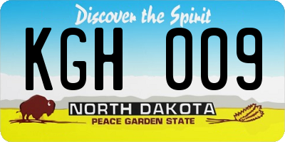 ND license plate KGH009