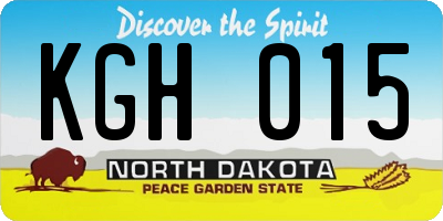 ND license plate KGH015