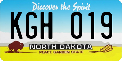 ND license plate KGH019
