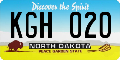 ND license plate KGH020