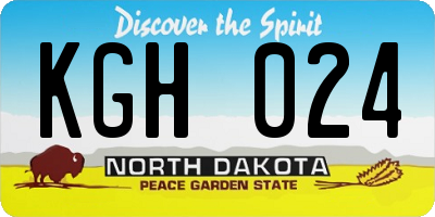 ND license plate KGH024