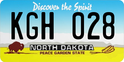 ND license plate KGH028