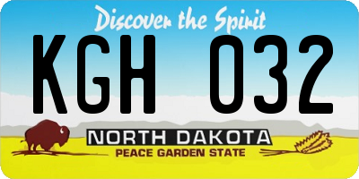 ND license plate KGH032