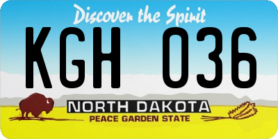 ND license plate KGH036