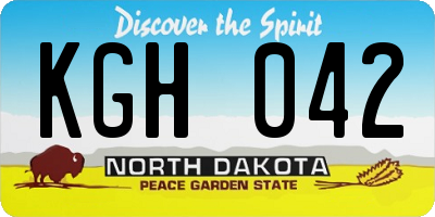 ND license plate KGH042