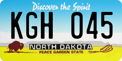 ND license plate KGH045