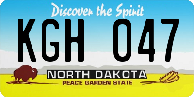 ND license plate KGH047