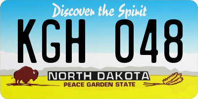 ND license plate KGH048