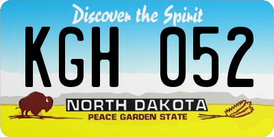 ND license plate KGH052