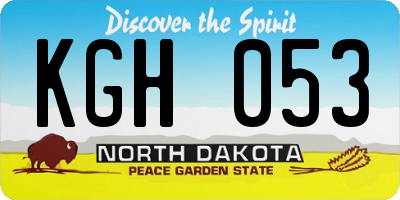 ND license plate KGH053