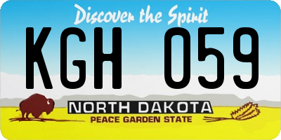 ND license plate KGH059