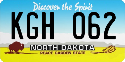 ND license plate KGH062
