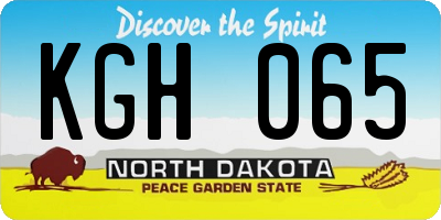 ND license plate KGH065