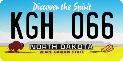 ND license plate KGH066