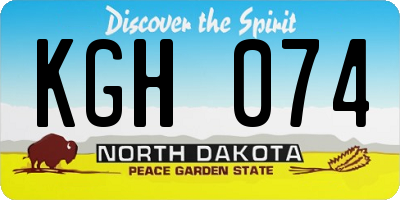 ND license plate KGH074