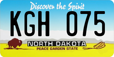ND license plate KGH075