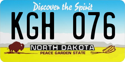 ND license plate KGH076