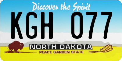 ND license plate KGH077