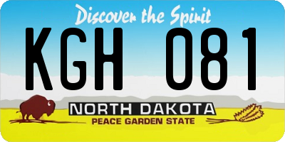 ND license plate KGH081