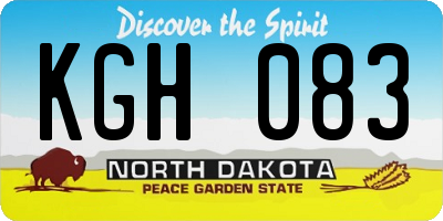 ND license plate KGH083