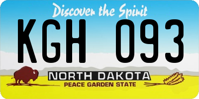 ND license plate KGH093