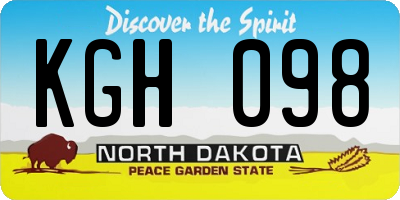 ND license plate KGH098