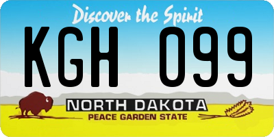 ND license plate KGH099