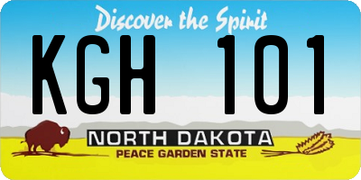 ND license plate KGH101