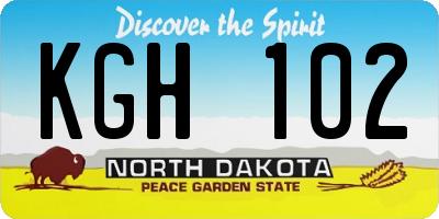 ND license plate KGH102