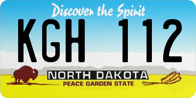 ND license plate KGH112
