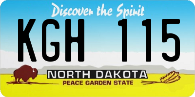 ND license plate KGH115