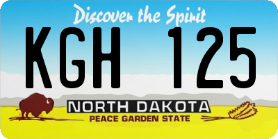 ND license plate KGH125