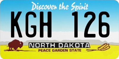 ND license plate KGH126