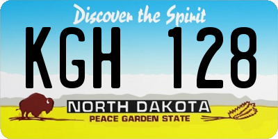 ND license plate KGH128