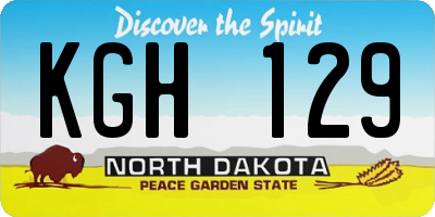 ND license plate KGH129