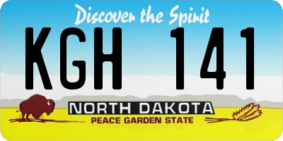 ND license plate KGH141
