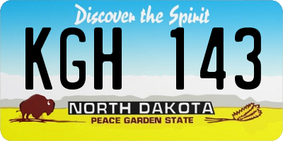 ND license plate KGH143