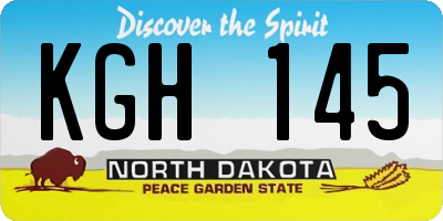 ND license plate KGH145
