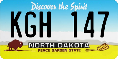 ND license plate KGH147