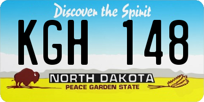 ND license plate KGH148