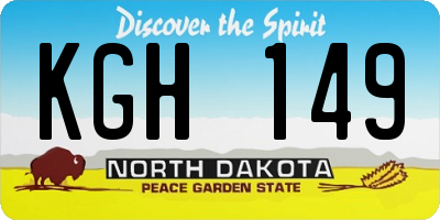 ND license plate KGH149
