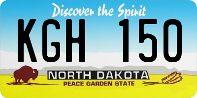 ND license plate KGH150