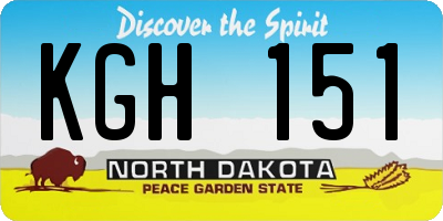 ND license plate KGH151