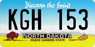 ND license plate KGH153